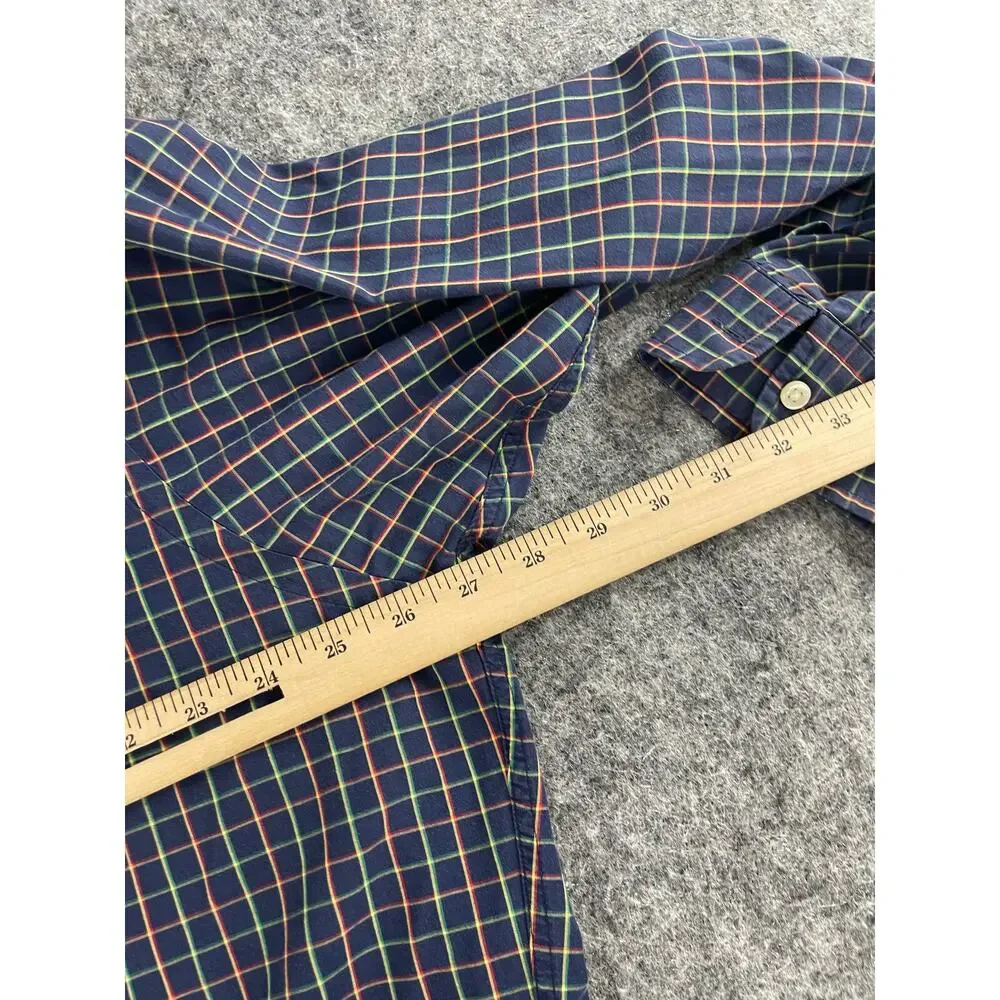 Polo Ralph Lauren Shirt Mens Extra Large Blue Check Plaid Button Up N192